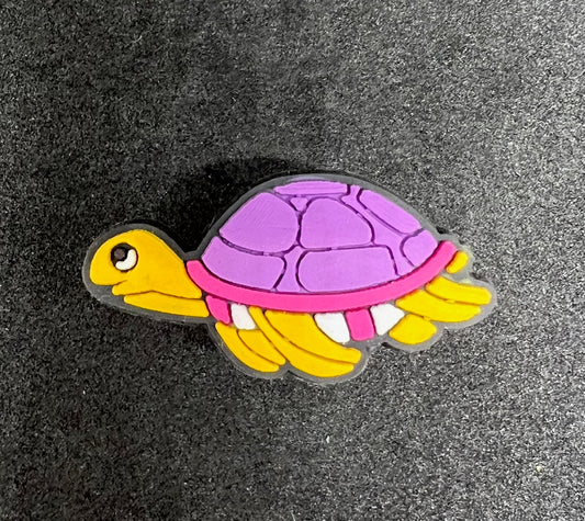 Purple & Yellow Turtle Charm