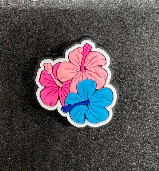 Pink & Blue Hibiscus Charm