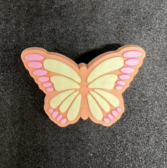 Peach, Pink and Yellow Butterfly Charm